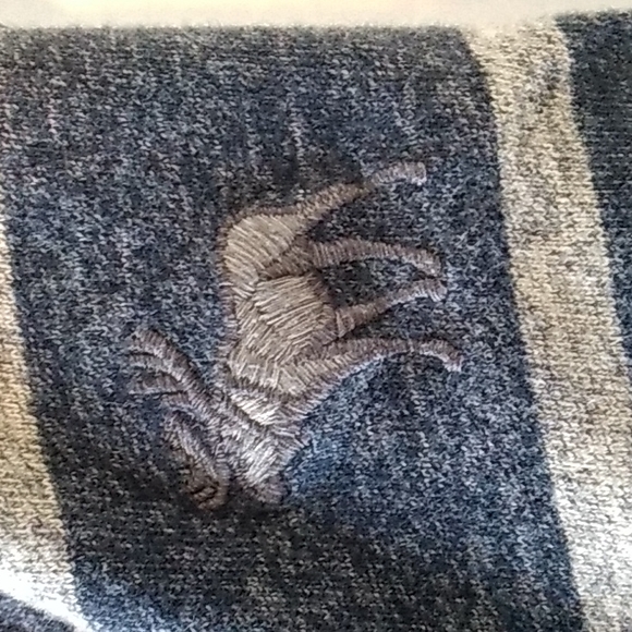 Abercrombie & Fitch men's blue & grey striped v neck shirt size XLARGE - Picture 3 of 8